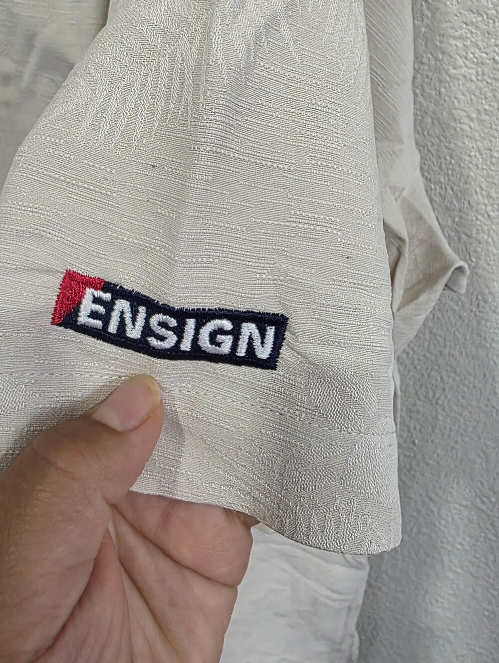 Men’s Short-Sleeve Button-Up Shirt - Cream - Picture 3 of 11